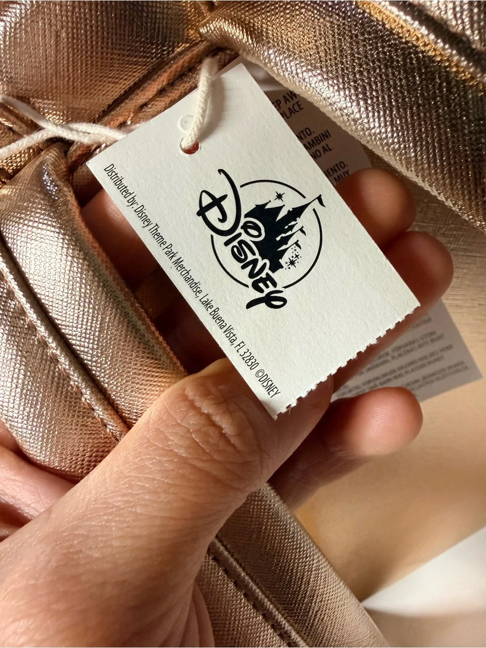Loungefly Disney Parks Rose Gold Sequin Minnie Ear Mini Backpack